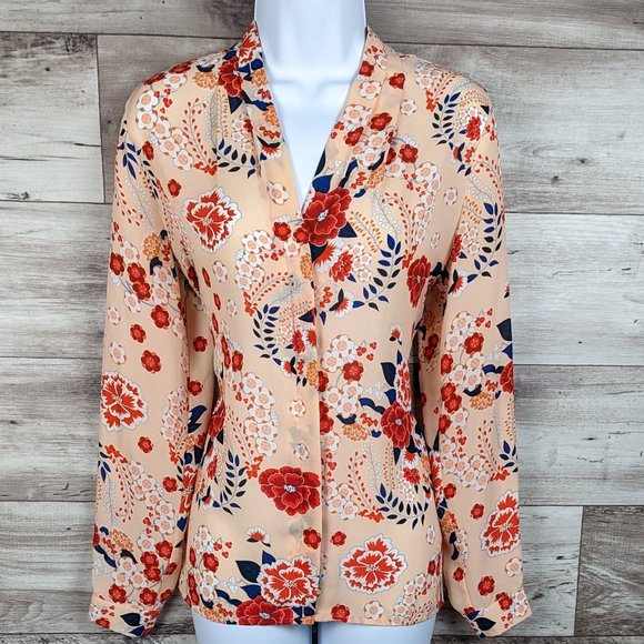 Violet & Claire* Women's Long Sleeve Hidden Button Down Curved Hem Blouse~ Small - Picture 1 of 9